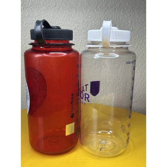 2 Pack Nalgene Wide Mouth 32 oz. Water Bottle Green Ranch Taylor University - Picture 4 of 11